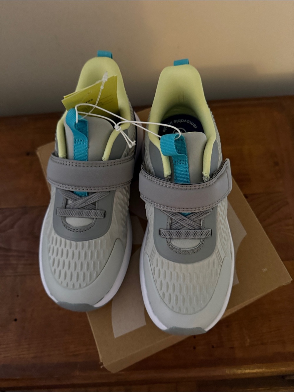 All In Motion - Kids Gray and Teal Athletic Sneakers - NEW IN BOX!